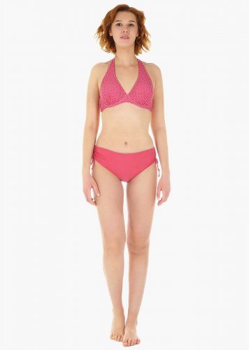 Γυναικείο σετ μαγιό bikini φαρδύ τριγωνάκι με μπανέλα slip κανονική γραμμή.Καλύπτει C-D Cup